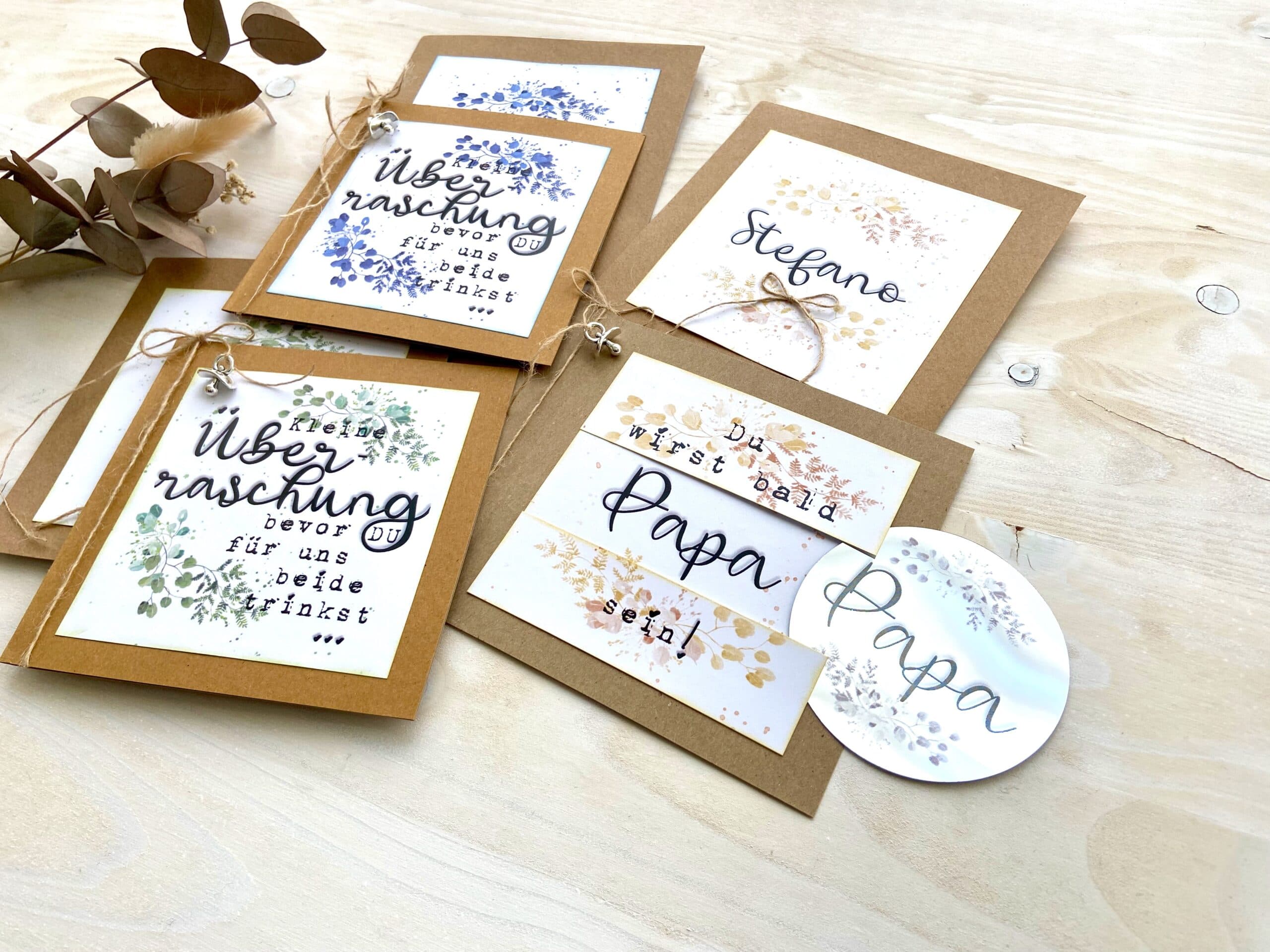 Du wirst Papa Schwangerschaft verkünden mit Dropstop (PERSONALISIERT) und mit Umschlag 4