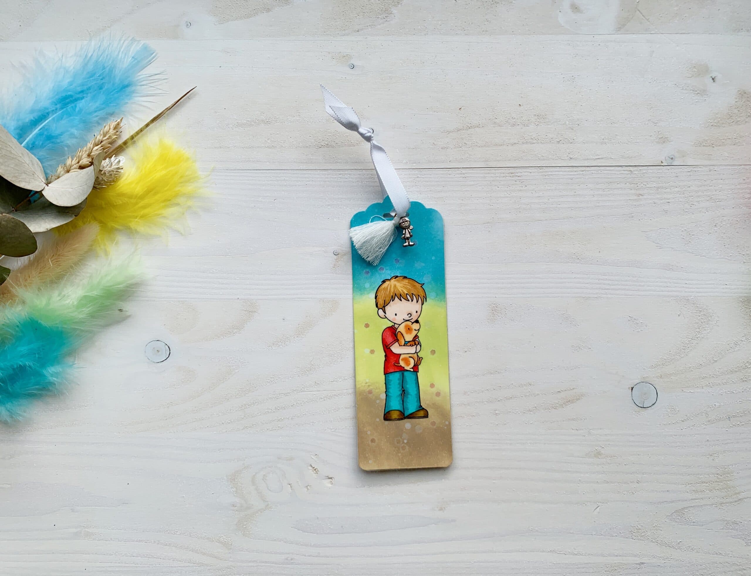 Lesezeichen mit Charm und Quaste 7