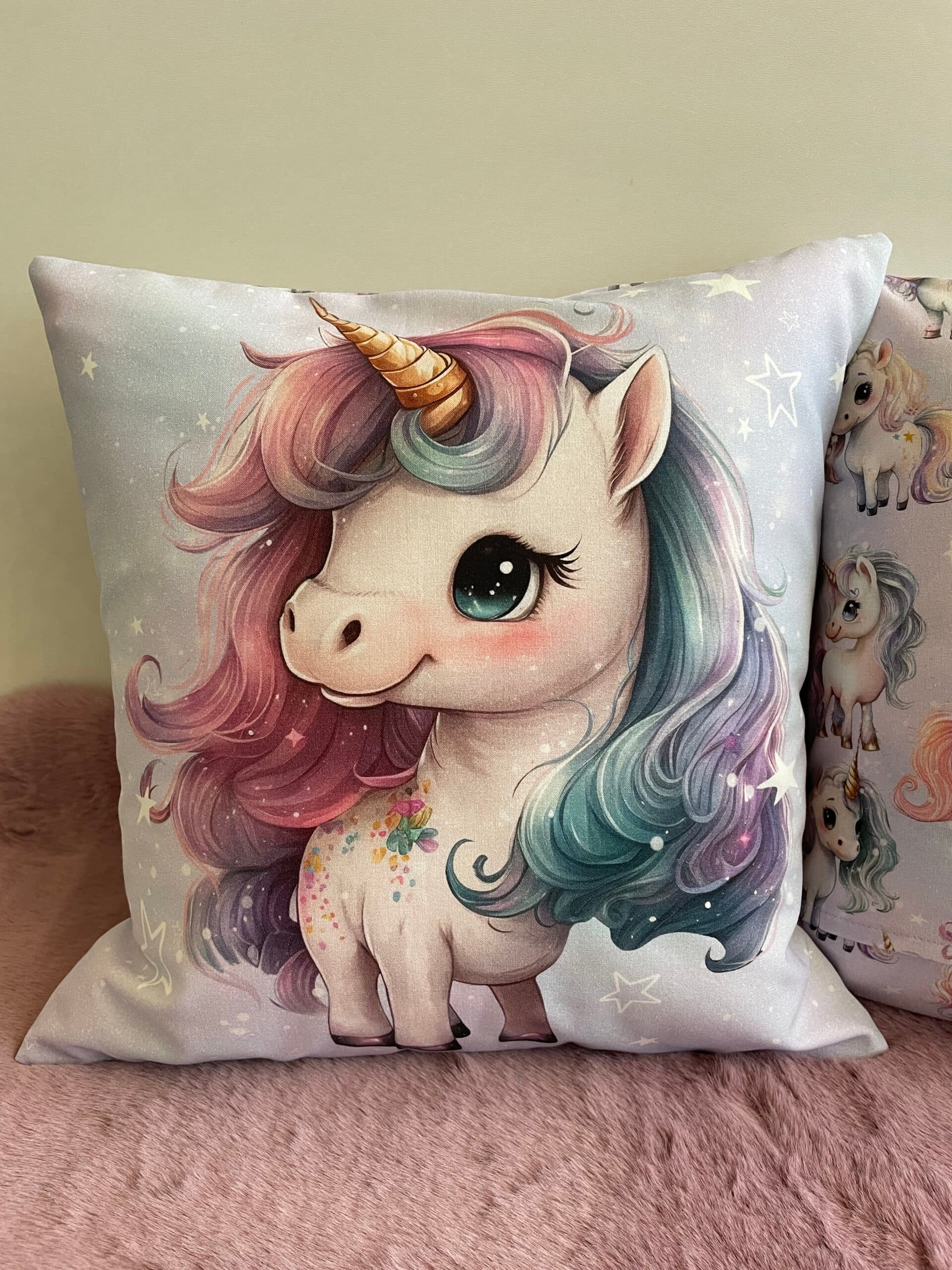 Kuschelkissen kleines Einhorn Blume von Daninas.ch - Handgemacht in der Schweiz