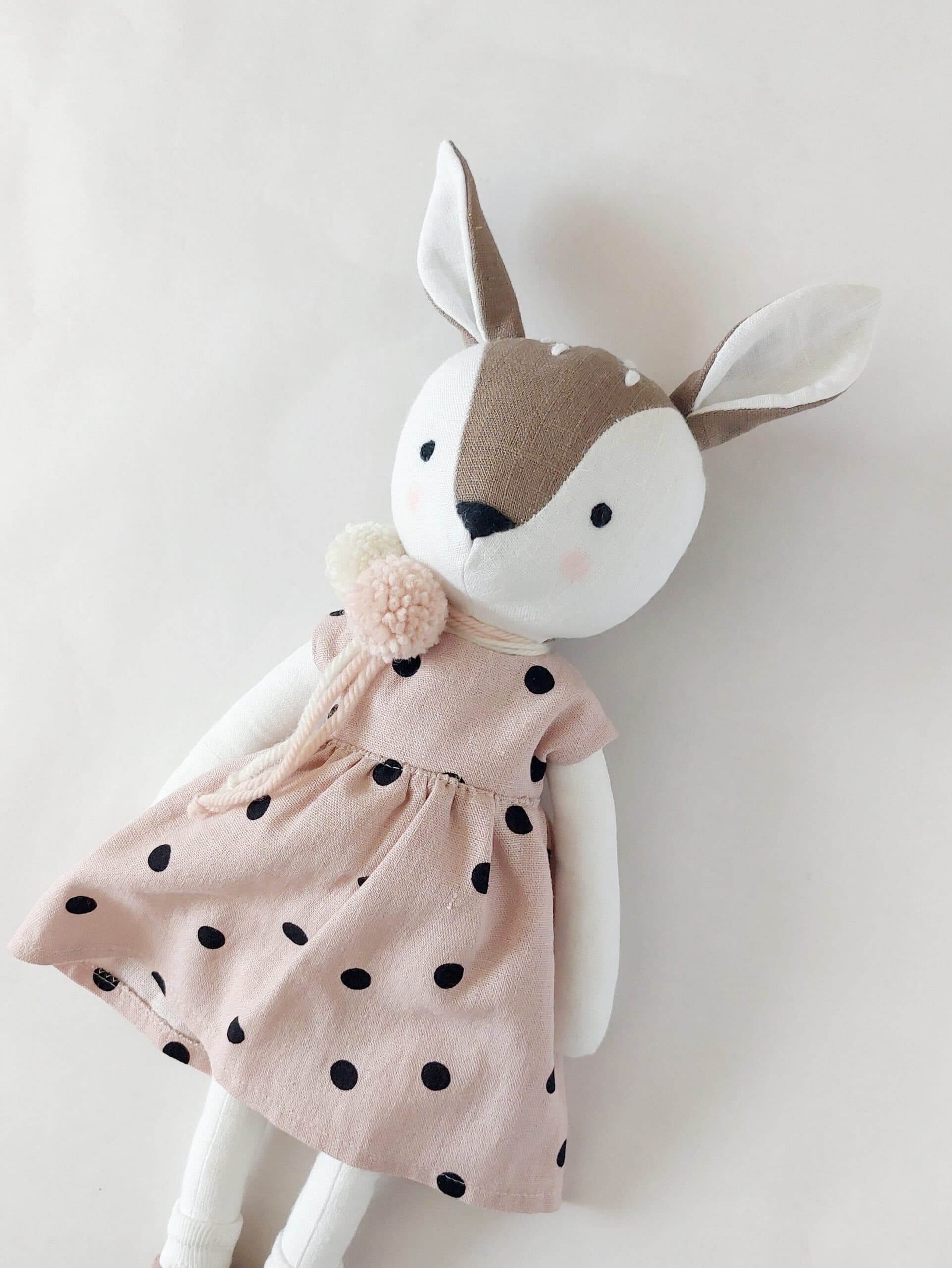 Rehkitzpuppe Weiss Taupe 2