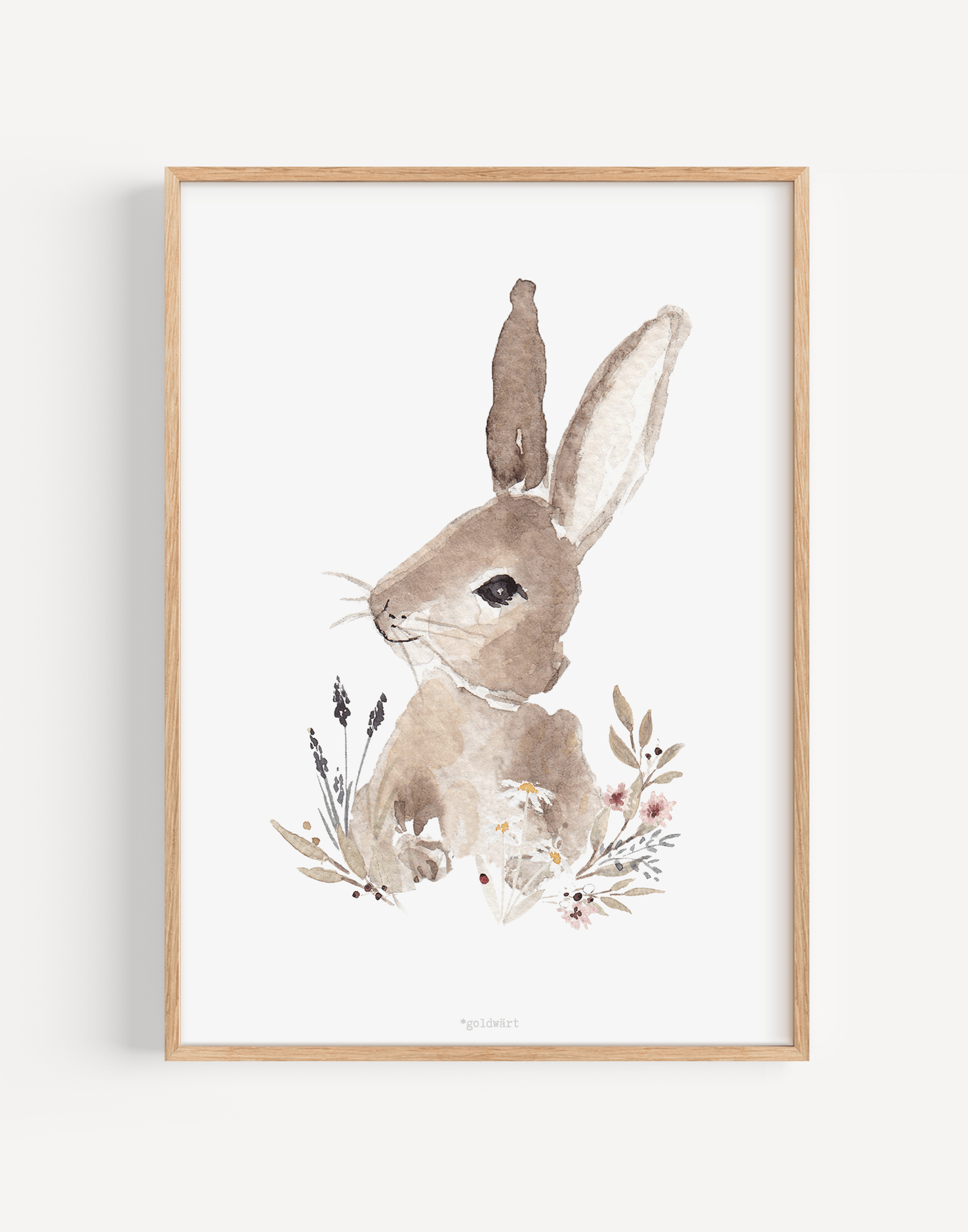 Poster A4 Hase von *goldwärt - Handgemacht in der Schweiz