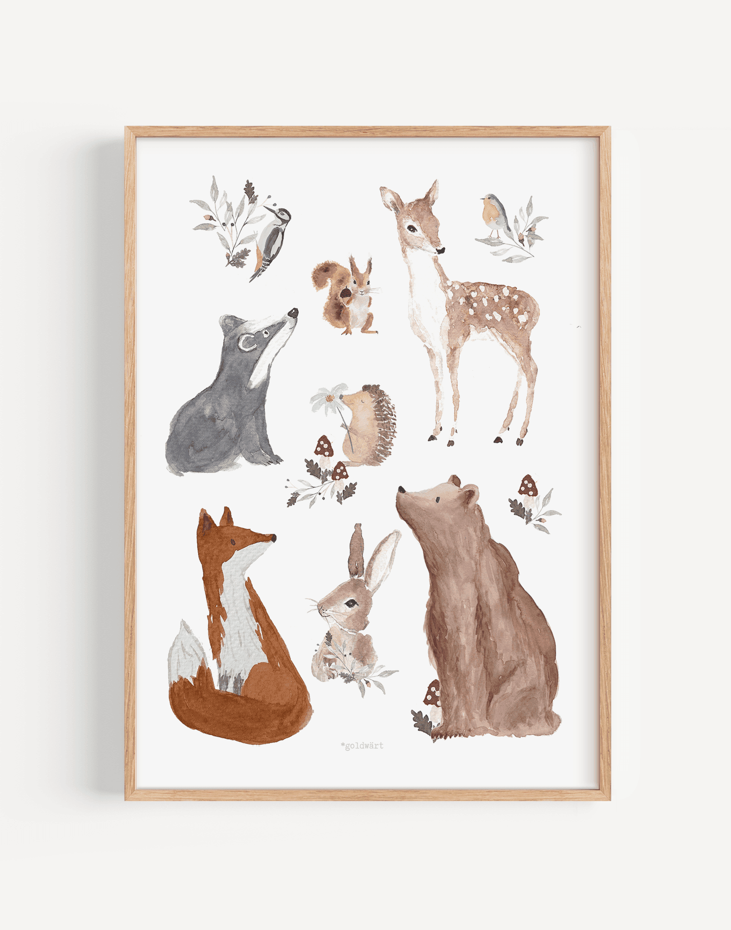 Poster A3 Wald von *goldwärt - Handgemacht in der Schweiz