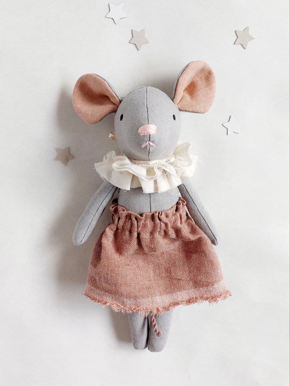Maus Puppe 22cm Grau 5