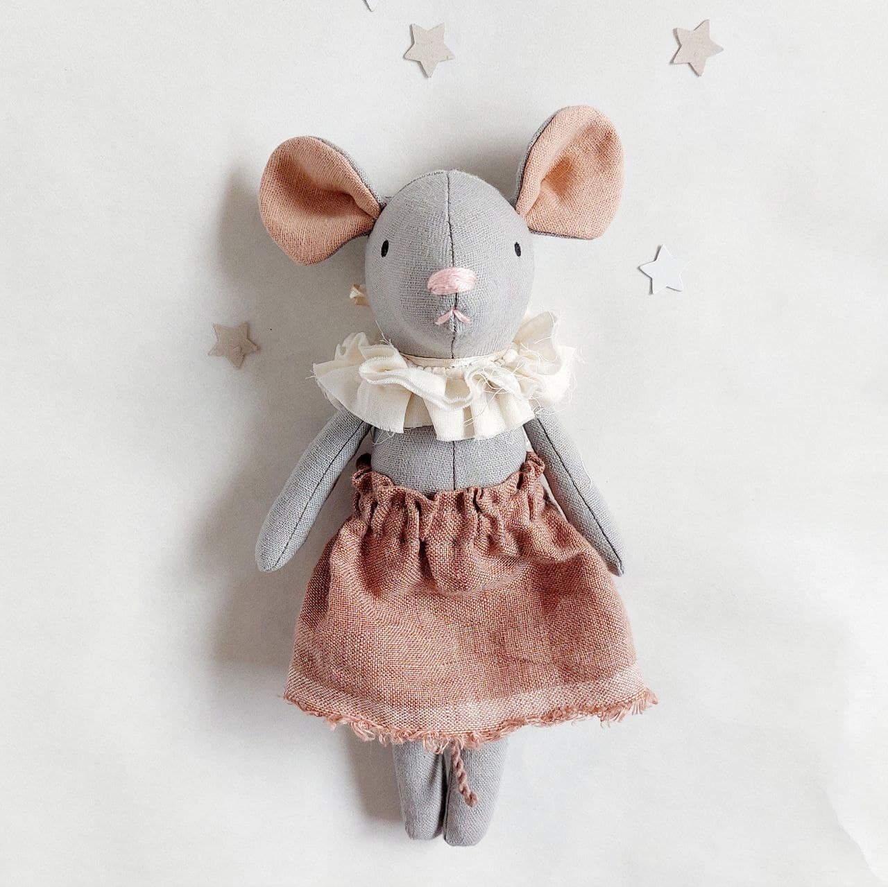 Maus Puppe 22cm Grau 4