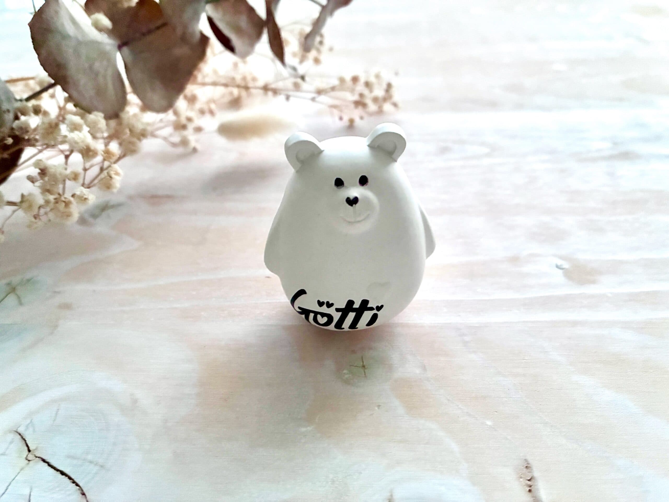 Gotti oder Götti Bär – kleines Geschenk &amp; Babyzimmer Deko – handgemacht in der Schweiz 2