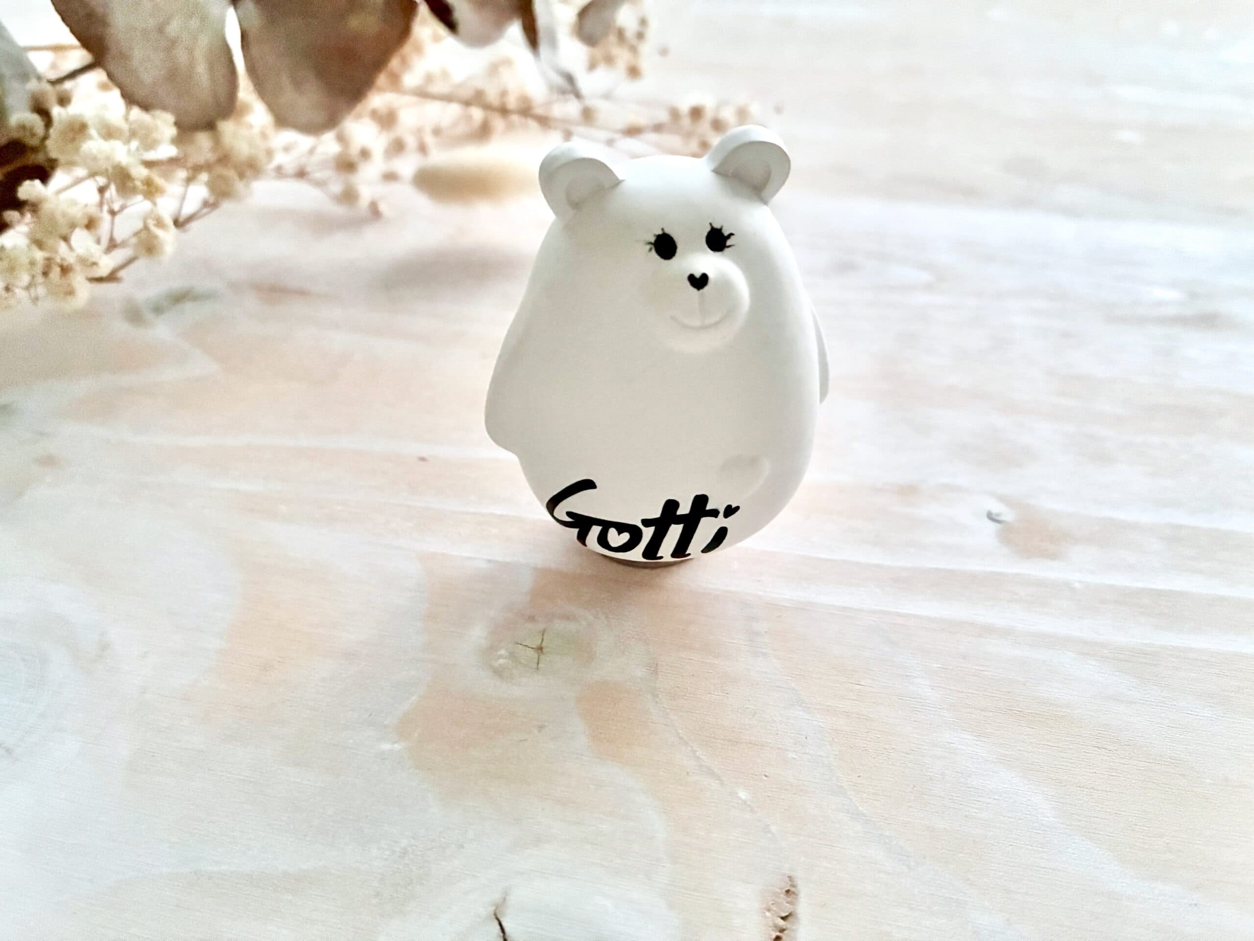 Gotti oder Götti Bär – kleines Geschenk &amp; Babyzimmer Deko – handgemacht in der Schweiz 3