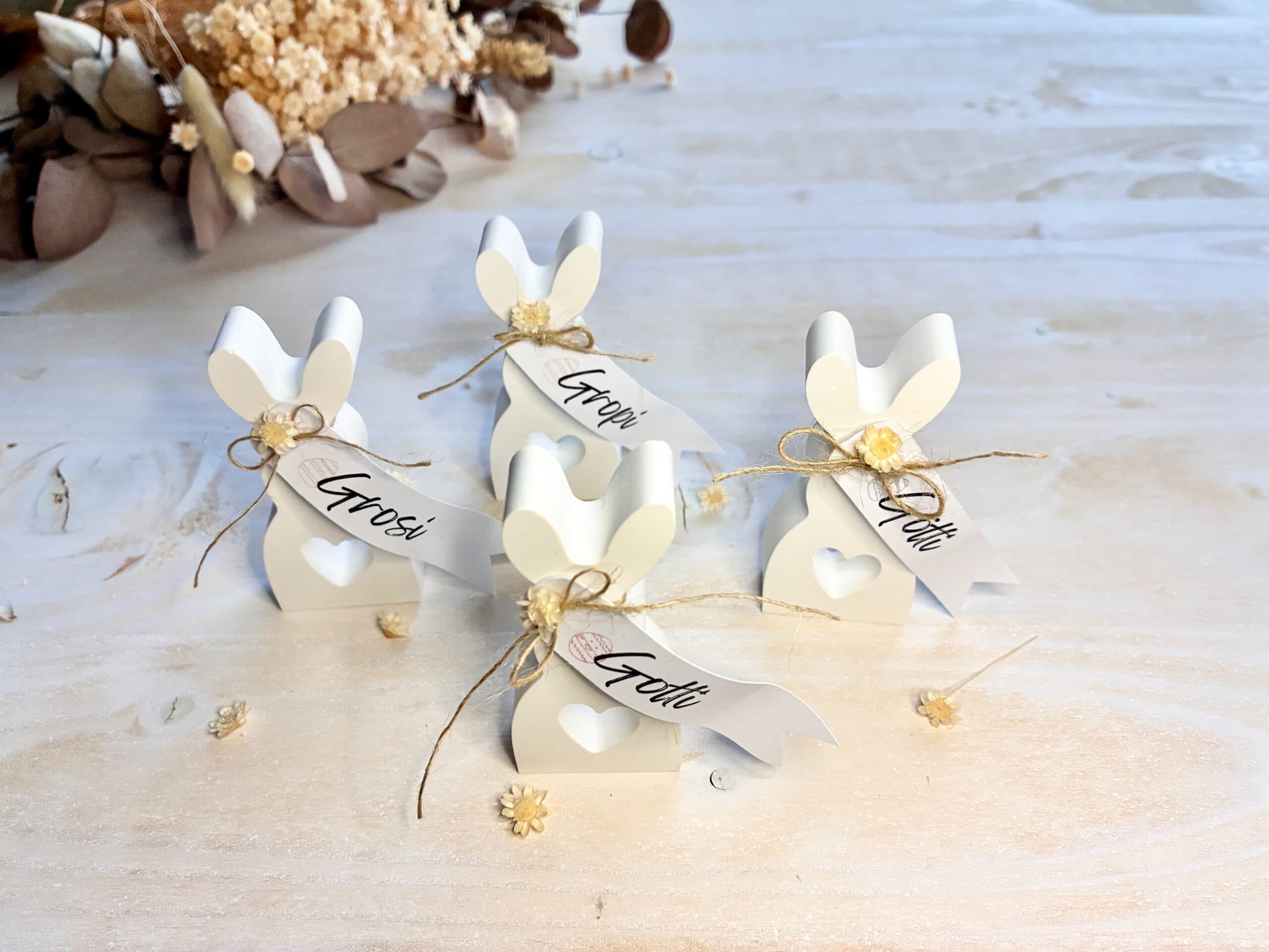 Personalisierter Oster Hase Platzkarte mit Namensetikette | Tischdeko Ostern 3