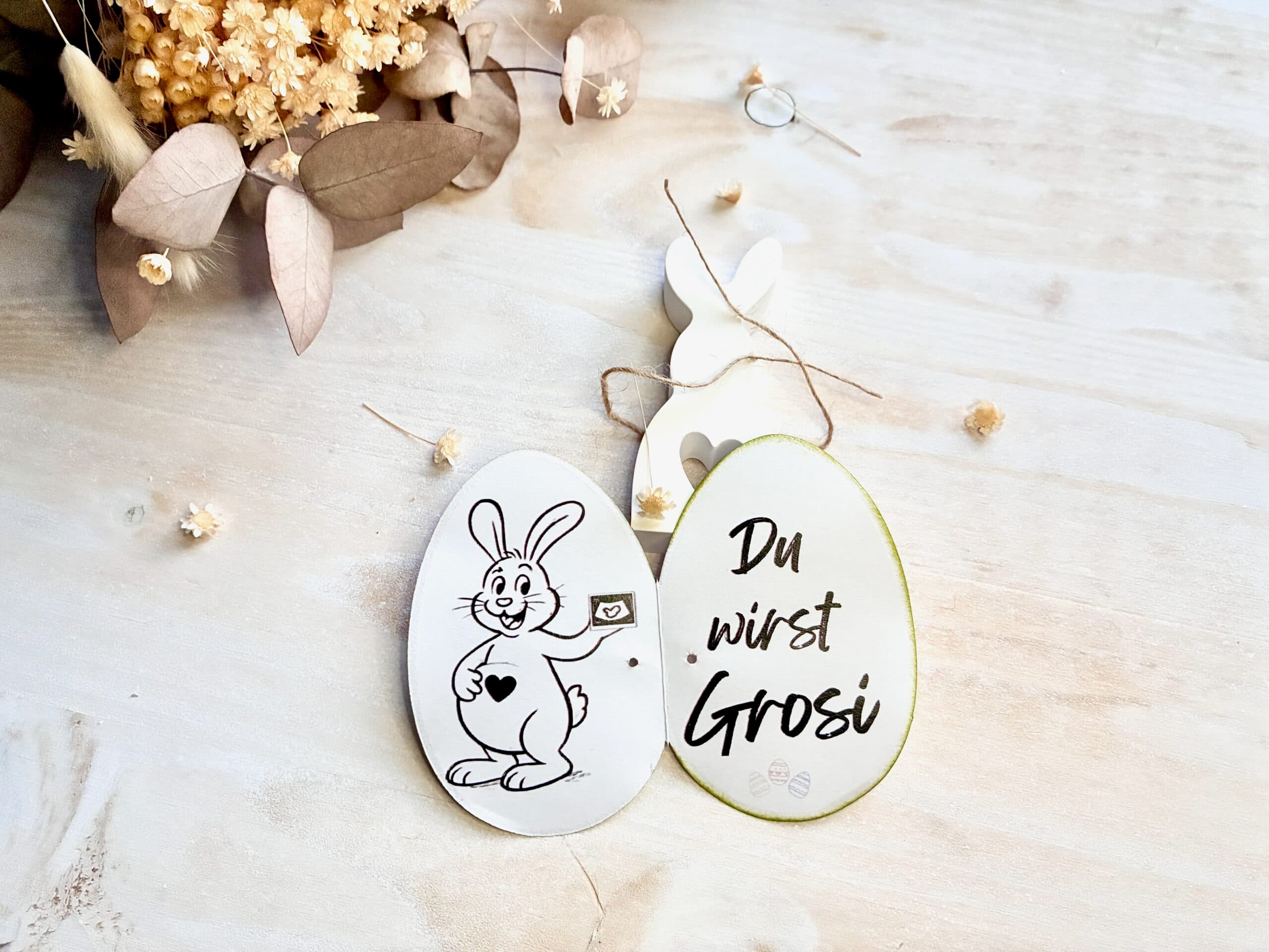Oster Überraschig Hase klein | Gotti Götti fragen Schwangerschaft verkünden 4
