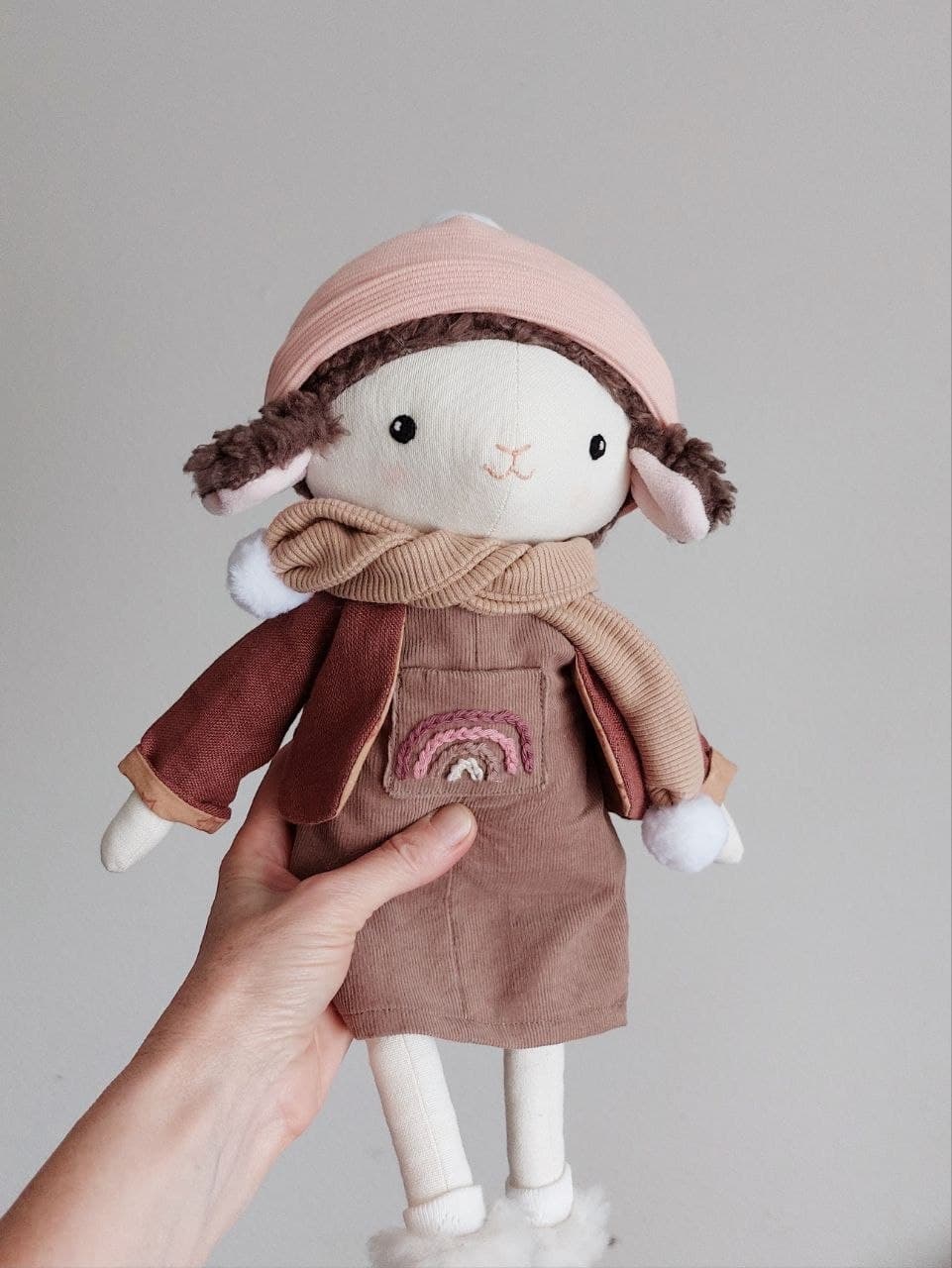 Schäfchenpuppe dunkelbraun 6