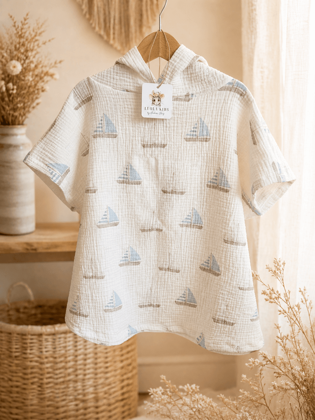 Badeponcho Bio Musselin Sail off-white