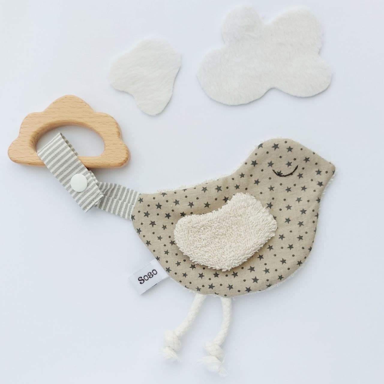 Knistervogel Sternchen Beige