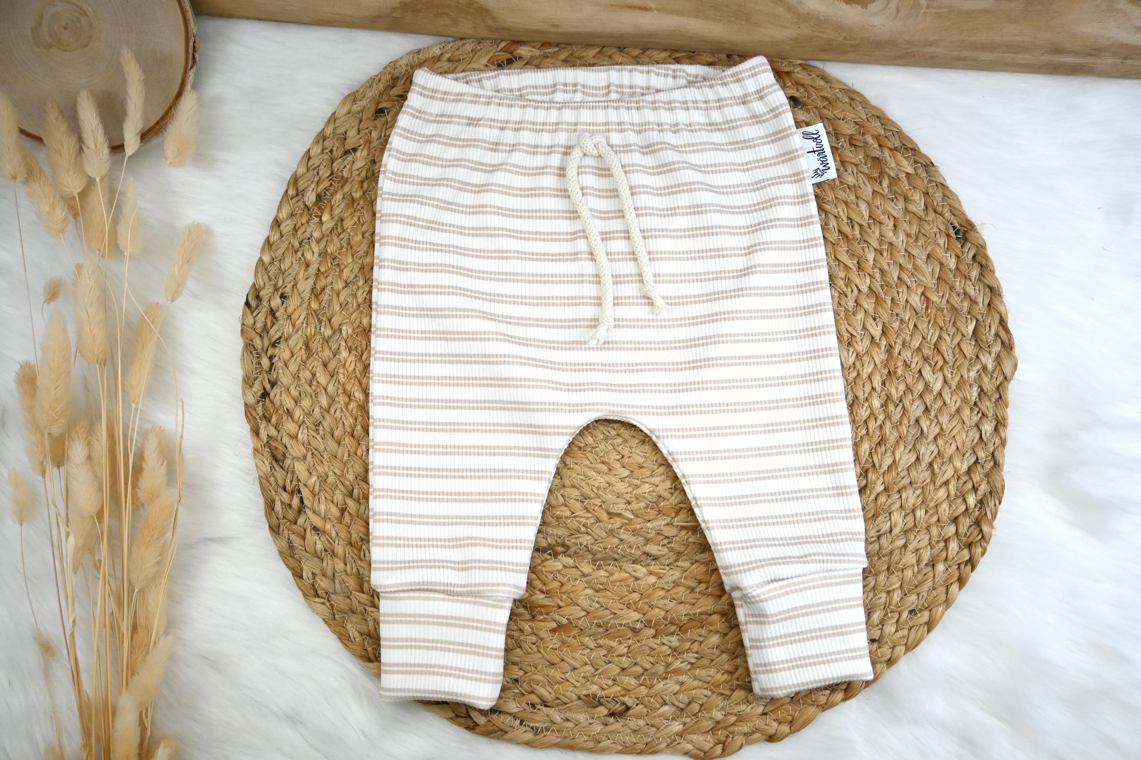 Slimhose "beige gestreift", Gr. 62