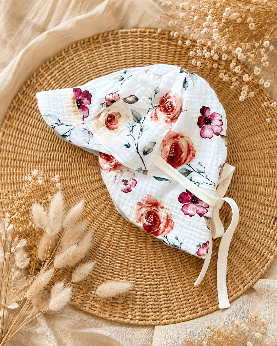 Sonnenhut Musselin Englische Rosen (Gr. L)