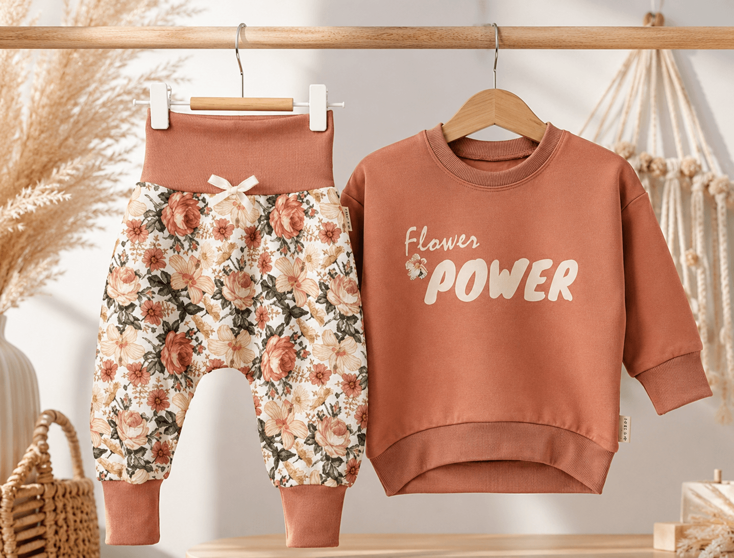Set Flower Power 74 (6-12Mt.) von Mis Herz by Scherzinger Baby - Handgemacht in der Schweiz