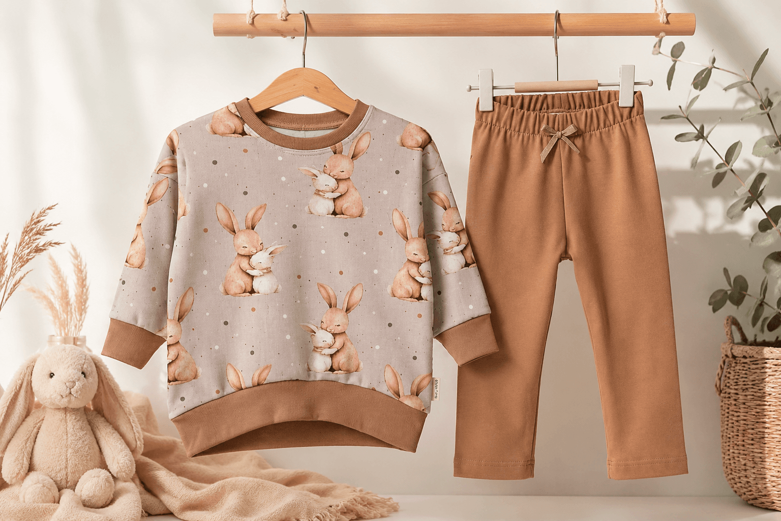 Set Hasen Liebe 80 - ab 1 Jahr von Mis Herz by Scherzinger Baby - Handgemacht in der Schweiz