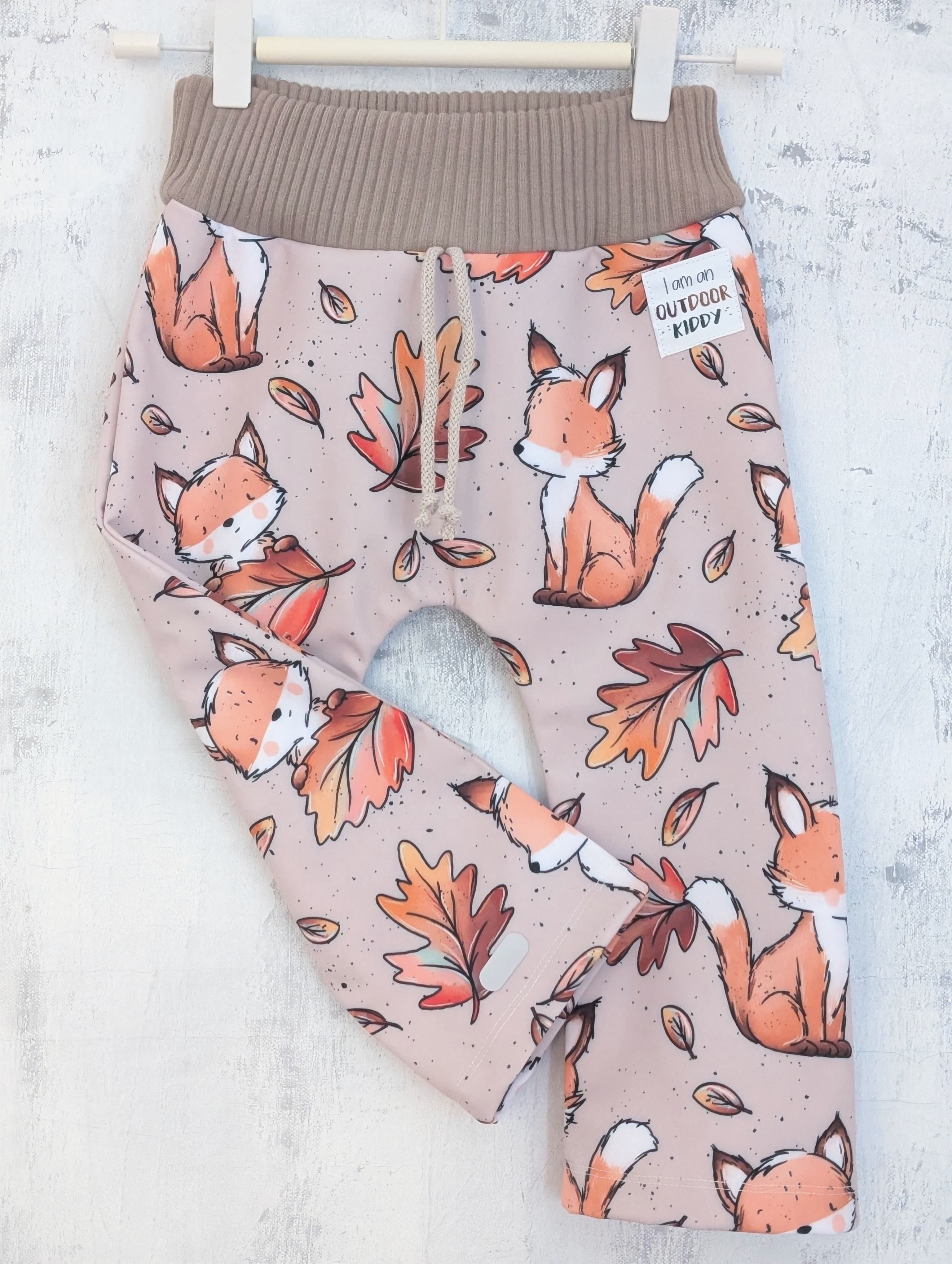 Softshell Matsch-Hose "I am an OUTDOOR KIDDY" Herbst Fuchs 86/92
